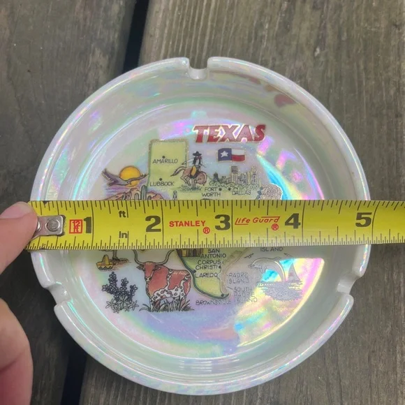 3/$30 💖 Iridescent Vintage Texas Roadmap Ashtray - Picture 7 of 7